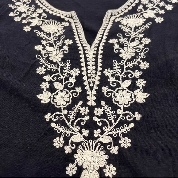 Talbots Super Soft Embroidered 3/4 Sleeve Cotton Blend Jersey Shirt Size… - Picture 6 of 11